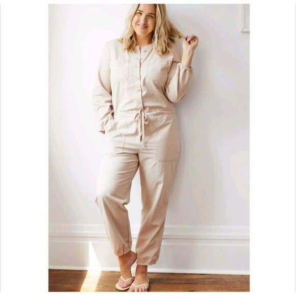 Aerie Softest Blush Pink Jumpsuit Long Sleeve - Size Small - Picture 1 of 8